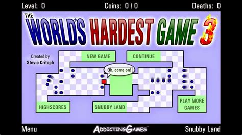 Worlds hardest games unblocked - The rage inducing and addictive Worlds Hardest Game will leave you feeling as stressed and as angry as the teacher who finds you playing it in class! Navigate the red square using pin-point accuracy and exquisite timing (using the arrow keys) through all 30 levels, although making it past the first level is an achievement enough! This game increases your level …
